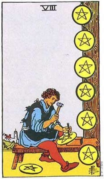 星八|星币八 (8OF PENTACLES)正位复合解析